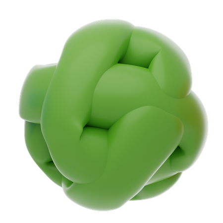 Green Soft Body Abstract Balloon Shape  3D Icon