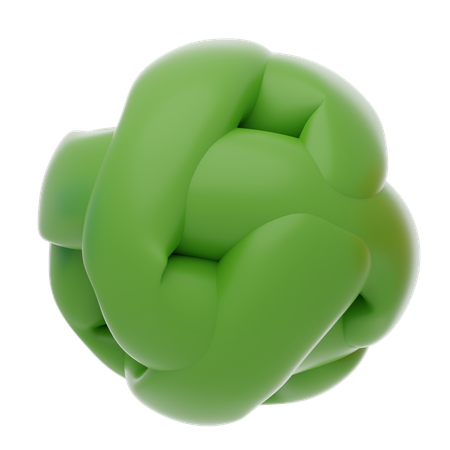 Green Soft Body Abstract Balloon Shape  3D Icon