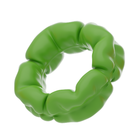 Green Soft Body Bending Ring Shape  3D Icon