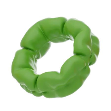 Green Soft Body Bending Ring Shape  3D Icon