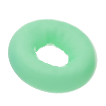Green Soft Body Circle Balloon Shape  3D Icon