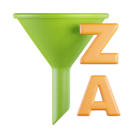 Green  Sort Filter Alphabet Descending  3D Icon