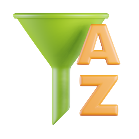 Green  Sort Filter Ascending  3D Icon