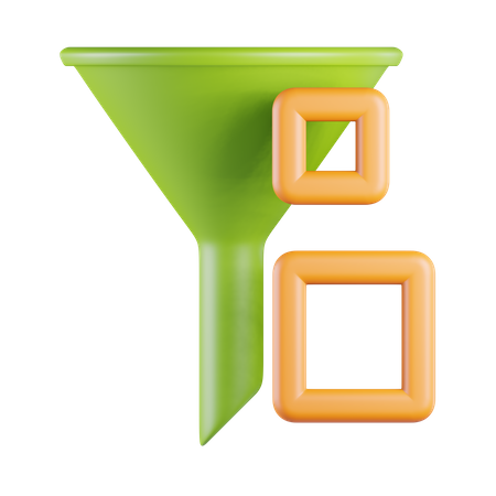 Green  Sort Filter Small to Big  3D Icon