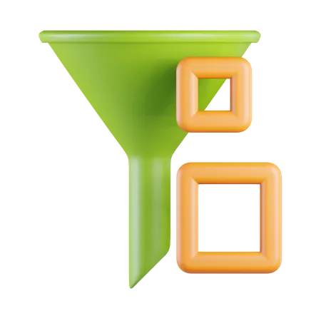Green  Sort Filter Small to Big  3D Icon