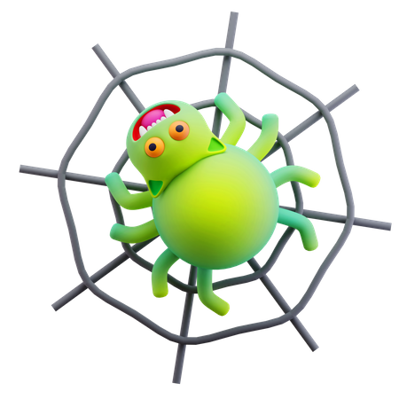 Green Spider Monster  3D Icon