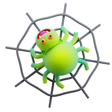 Green Spider Monster  3D Icon