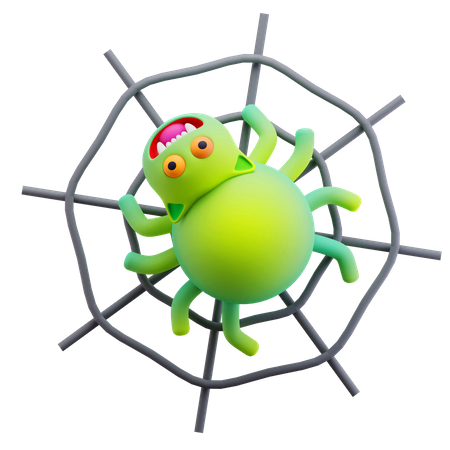 Green Spider Monster 3D Icon