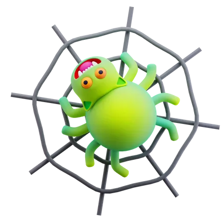 Green Spider Monster 3D Icon