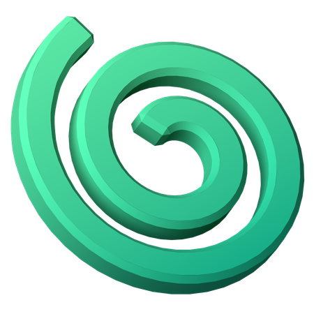 Green Spiral Symbol  3D Icon