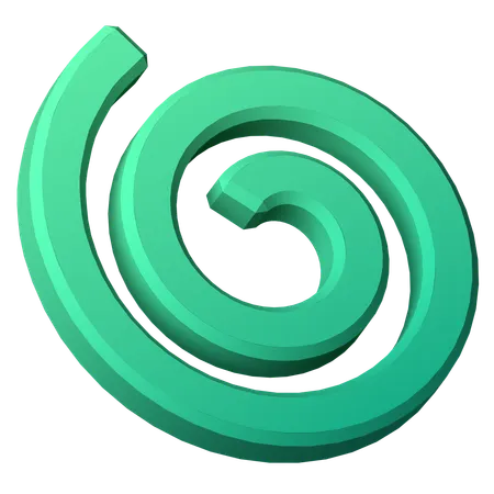 Green Spiral Symbol  3D Icon