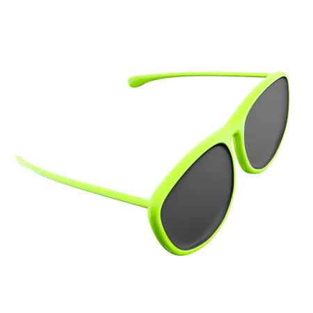 3 D Rendering Green Sunglasses Icon 3 D Render Sun Glasses On The Beach Con Glasses 3D Icon