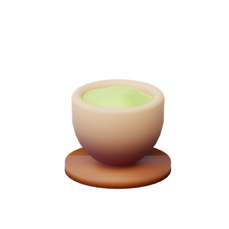 Green Tea 3D Illustration