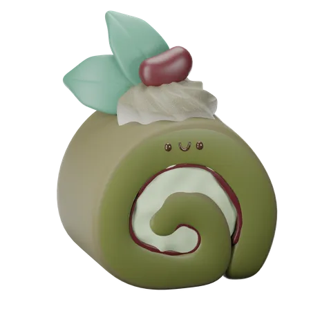 Green Tea Jam Roll  3D Icon