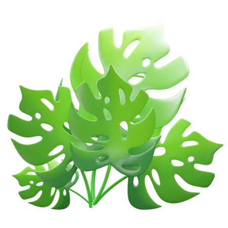 Green Tropical Leaves  3D Icon
