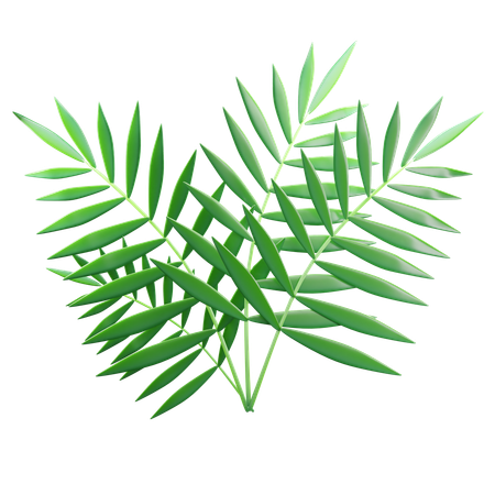 Green Tropical Leaves  3D Icon