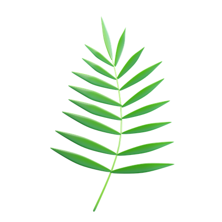 Green Tropical Leaves  3D Icon