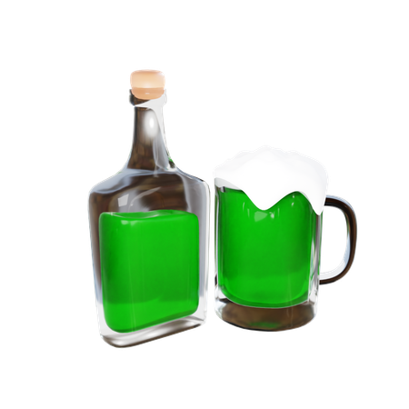 Green Wine  3D Icon