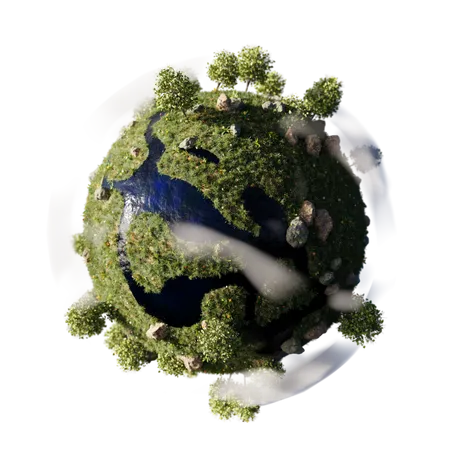 Greenery on Earth 3D Illustration