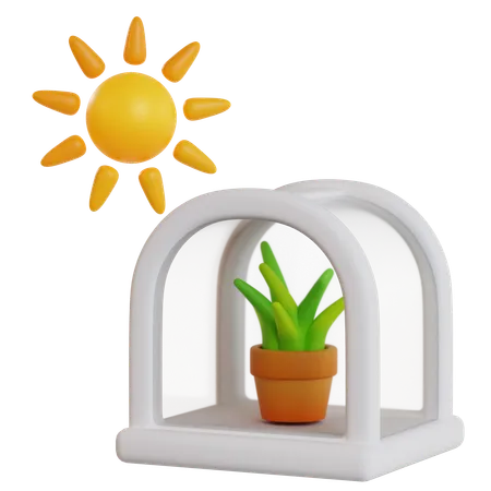 Greenhouse Plant Growth  3D Icon