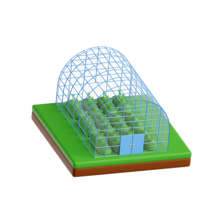 Greenhouse with Organic  3D Icon