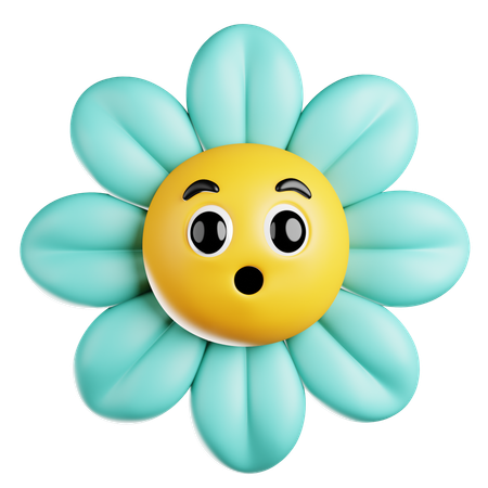 Greenish Blue Cactus Flower  3D Icon