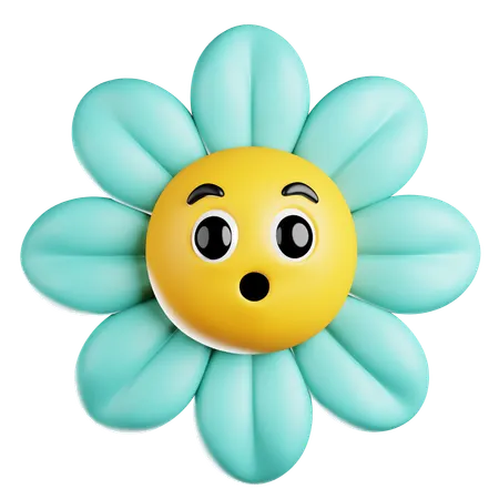 Greenish Blue Cactus Flower  3D Icon