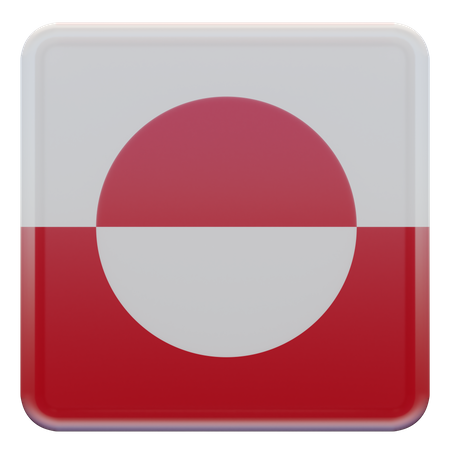 Greenland Square Flag  3D Icon