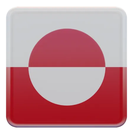 Greenland Square Flag  3D Icon