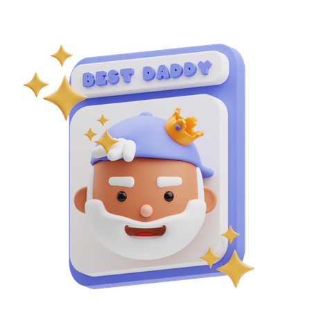 Greeting Card Best Daddy  3D Illustration