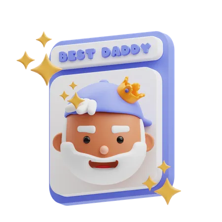 Greeting Card Best Daddy  3D Illustration