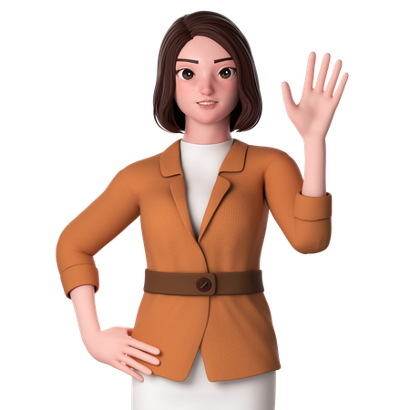 Greeting Pose  3D Illustration