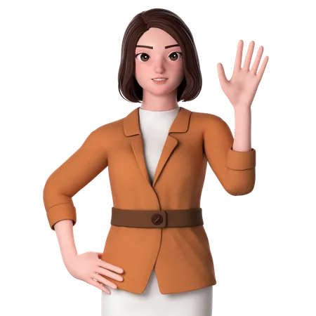 Greeting Pose  3D Illustration