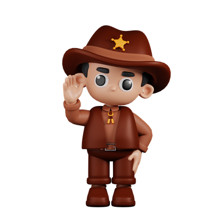Greeting Sheriff  3D Illustration