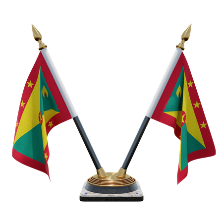 Grenada Doppelter (V) Tischflaggenständer  3D Icon