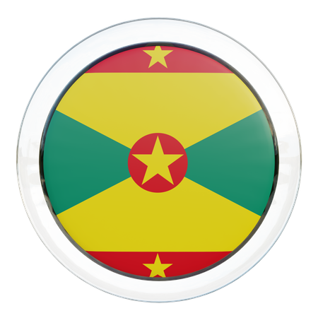 Grenada Flag Glass 3D Illustration