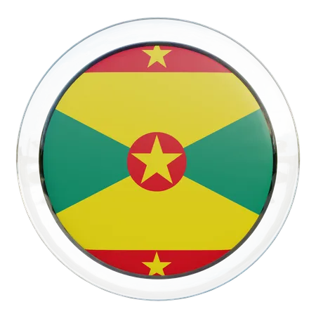 Grenada Round Flag  3D Icon