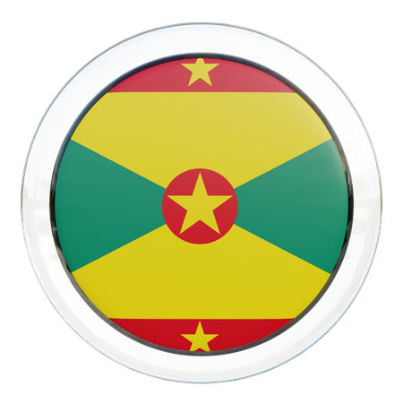 Grenada Runde Flagge  3D Icon