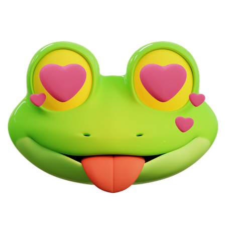 Emoji d'amour grenouille  3D Icon