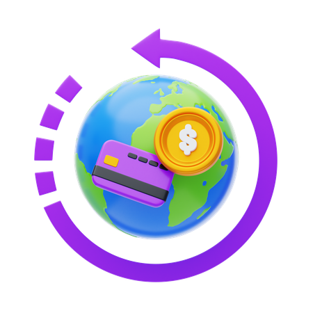 Grenzüberschreitende Transaktionen  3D Icon