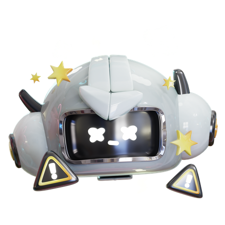 Grey Ai Robot Error  3D Icon