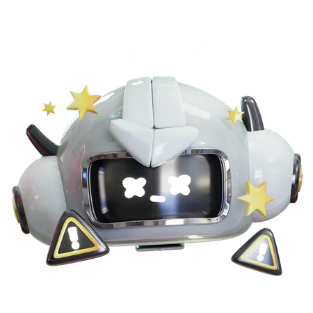Grey Ai Robot Error  3D Icon