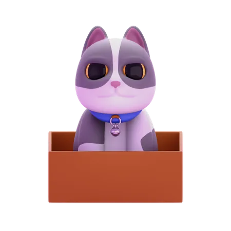 회색 반 고양이  3D Icon