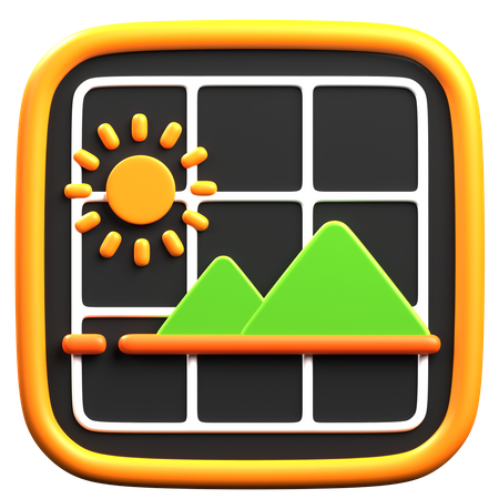 Grid Compotition  3D Icon