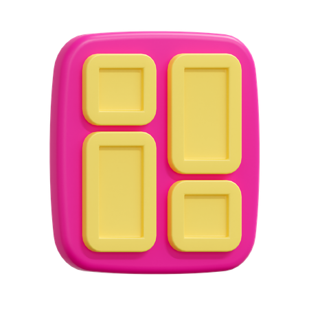 Grid Dashboard Layout  3D Icon