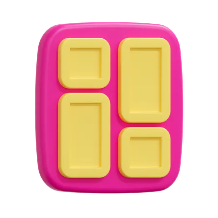 Grid Dashboard Layout  3D Icon