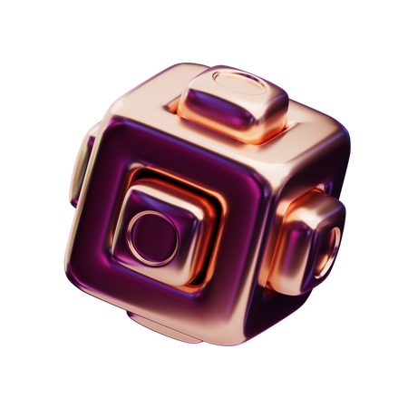 Grille pyramidale abstraite chromatique en cuivre  3D Icon