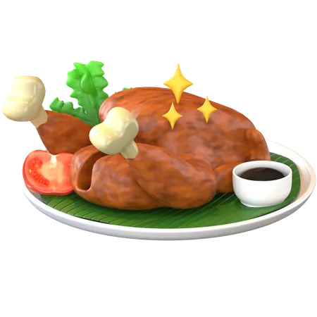 Grilled Chicken  3D Icon