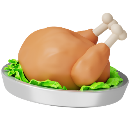 Grilled Chicken  3D Icon