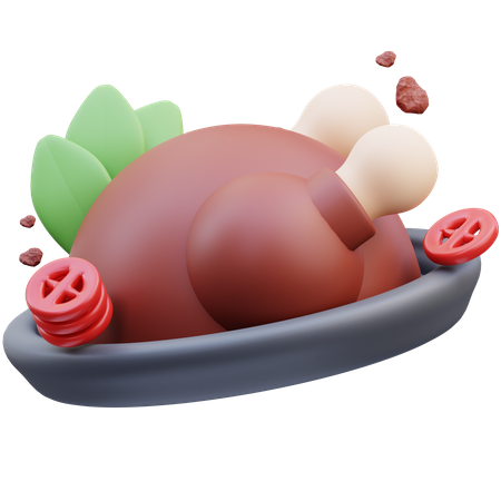 Grilled Chicken  3D Icon